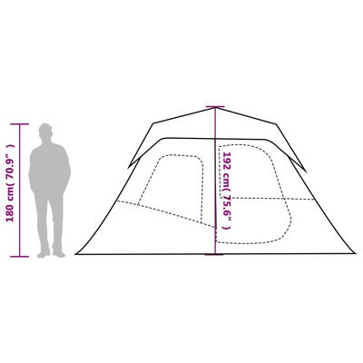 vidaXL Tent 6-persoons waterdicht met LED lichtgroen