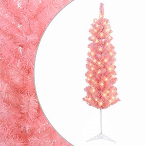 vidaXL Kunstmatige slanke kerstboom 120 cm 150 LED's Warmwit