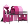 vidaXL Loftbed voor Kids Zwart en Roze 90 x 200 cm Metaal