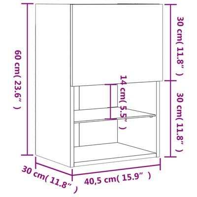 vidaXL Tv-meubel met LED-verlichting 40,5x30x60 cm wit