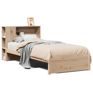 vidaXL Bed met boekenkast zonder matras massief grenenhout 90x190 cm