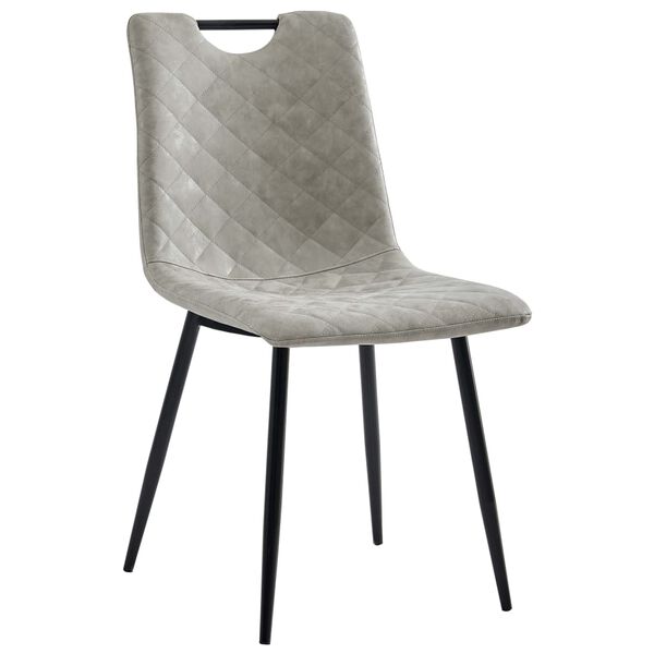 vidaXL Eetkamerstoelen 4 st kunstleer lichtgrijs