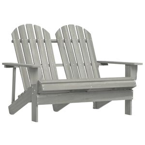 vidaXL Tuinstoel 2-zits Adirondack massief vurenhout grijs