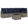 vidaXL Bankstel 6 pcs Grijs poly rattan