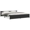 vidaXL Bedframe massief hout zwart 180x200 cm