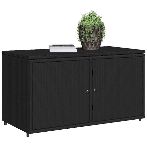 vidaXL Tuinkast 110x55x60,5 cm poly rattan zwart