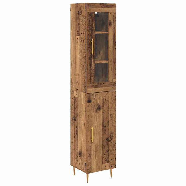 vidaXL Hoge kast 2 pcs Oud Hout Bewerkt hout