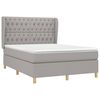 vidaXL Boxspring met matras stof lichtgrijs 140x190 cm