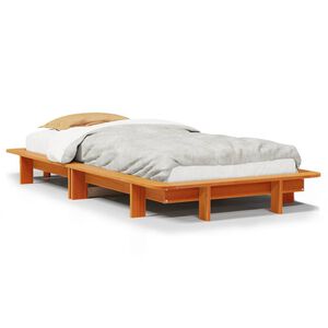 vidaXL Bedframe zonder matras massief grenenhout wasbruin 75x190 cm