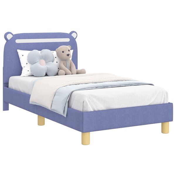 vidaXL Bedframe voor kinderen met hoofdbord Jeans Blauw 80 x 160 cm