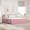 vidaXL Opbergbed met LED met matras met LED Roze 180 x 200 cm Fluweel