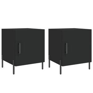 vidaXL Nachtkastjes 2 st 40x40x50 cm bewerkt hout zwart