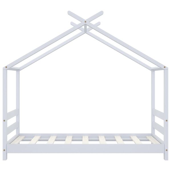 vidaXL Kinderbedframe massief grenenhout wit 70x140 cm