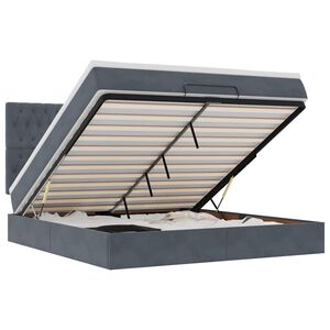vidaXL Ottoman bed met matrassen en LED's 180x200cm fluweel