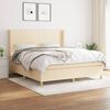 vidaXL Boxspring met matras stof cr&egrave;mekleurig 180x200 cm