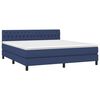 vidaXL Boxspring met matras stof blauw 180x200 cm