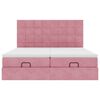 vidaXL Ottoman bed met matrassen 160x200cm fluweel roze