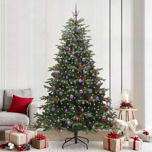 vidaXL Kunstkerstboom Groen 240 cm PVC en Metaal en Plastic