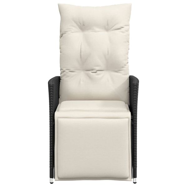 vidaXL Tuinstoelen 2 st verstelbaar met kussens poly rattan zwart