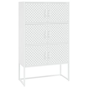 vidaXL Hoge kast 80x35x135 cm staal wit