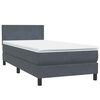 vidaXL Boxspring met matras fluweel donkergrijs 90x220 cm