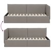 vidaXL Hoekbedframe met hoofdeinde Taupe 100 x 200 cm Fluweel