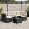 vidaXL 7-delige Loungeset met kussens poly rattan zwart