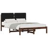 vidaXL Bedframe met gestoffeerd hoofdbord Donkerbruin en Zwart