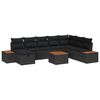 vidaXL Tuinbankenset 9 st Zwart poly rattan