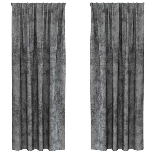 vidaXL Velvet Gordijnen met gordijnen 2 pcs Grijs 245 x 140 cm Fluweel