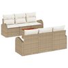 vidaXL Tuinbankenset 7 st Beige en Cr&egrave;me poly rattan