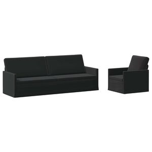 vidaXL Bankstel 2 pcs Zwart fluweel