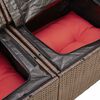 vidaXL 10-delige Loungeset met kussens poly rattan acacia bruin