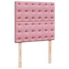vidaXL Boxspring met matras fluweel roze 90x190 cm