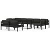 vidaXL 10-delige Loungeset met kussens aluminium antracietkleurig