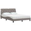 vidaXL Bed met matras stof taupe 140x190 cm