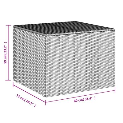 vidaXL Tuinbox 291 L poly rattan zwart