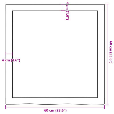 vidaXL Wandschap 60x60x(2-6) cm onbehandeld massief eikenhout