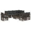 vidaXL Tuinbankenset 9 st Grijs en Donkergrijs poly rattan