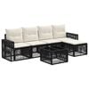 vidaXL Tuinbankenset 6 st Zwart en Cream Wit poly rattan