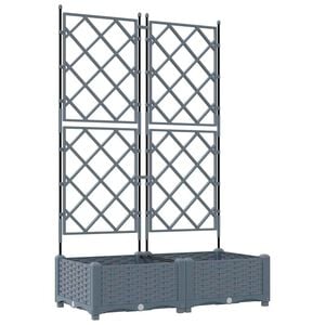 vidaXL Tuin Bloempot 2 pcs Licht Grijs 80 x 40 x 125,5 cm Kunststof
