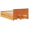 vidaXL Bedframe zonder matras met hoofdbord hout wasbruin 120x200 cm
