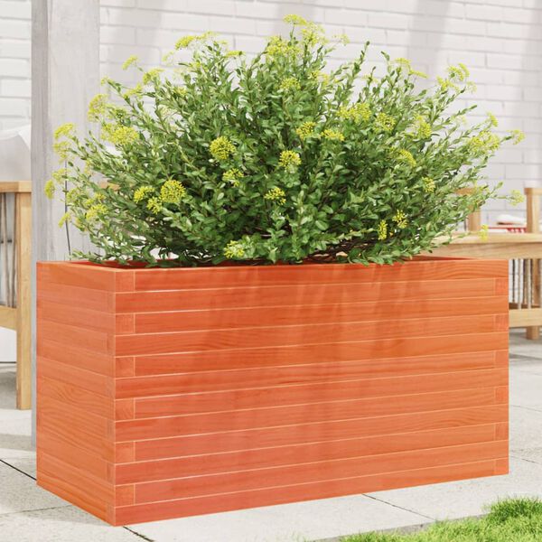 vidaXL Plantenbak 90x40x45,5 cm massief grenenhout wasbruin