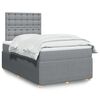 vidaXL Boxspring met matras stof lichtgrijs 120x200 cm