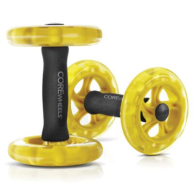 SKLZ Buikspiertrainer Core Wheels geel en zwart