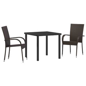 vidaXL Tuin eettafelset 5 pcs Zwart Gepoedercoat staal