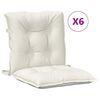 vidaXL Stoelkussens 6 st lage rug 100x50x7 cm stof gem&ecirc;leerd cr&egrave;me