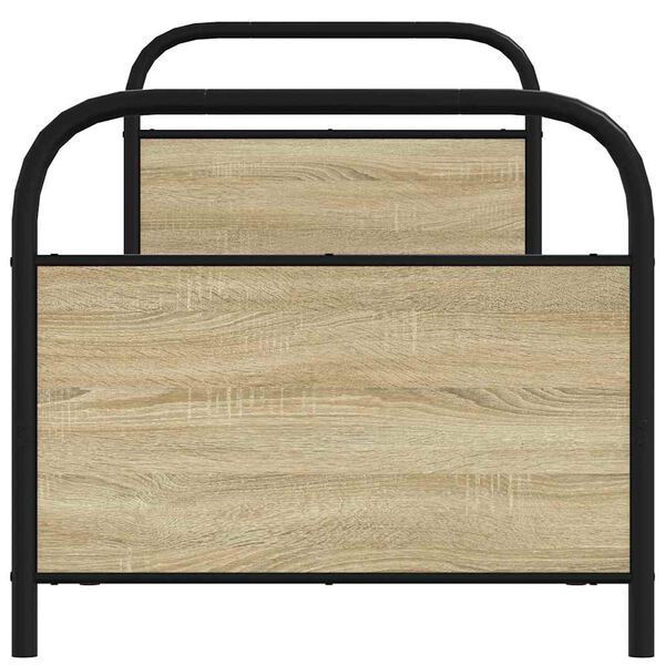 vidaXL Bedframe zonder matras bewerkt hout sonoma eikenkleur 75x190 cm