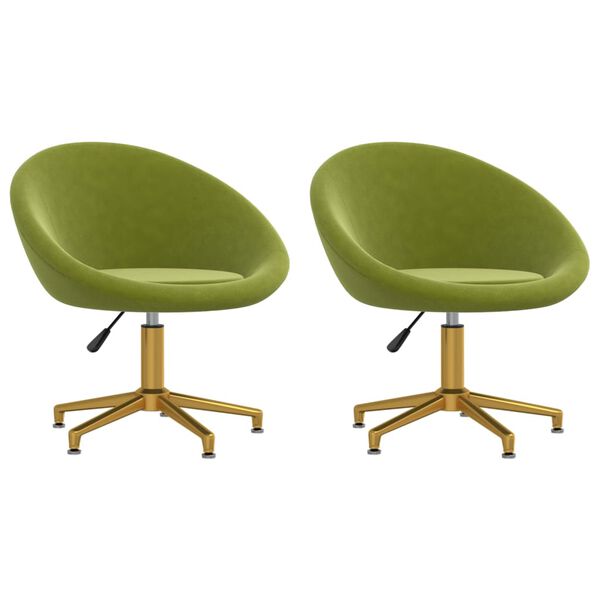 vidaXL Eetkamerstoelen 2 st fluweel lichtgroen