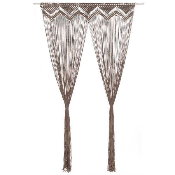 vidaXL Gordijn macramé 140x240 cm katoen taupe